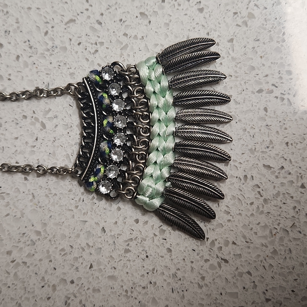 Maurices Long Feather Detail Necklace